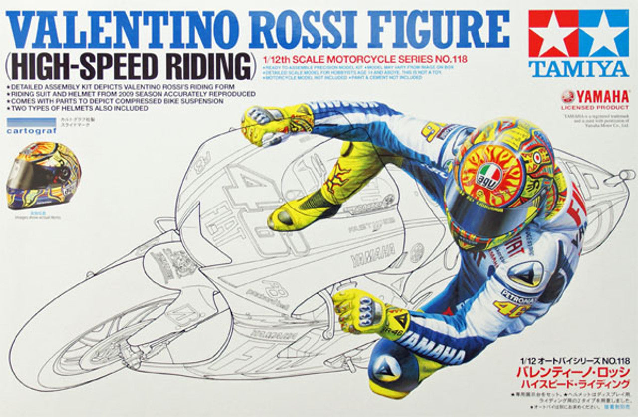 Tamiya 14118 - 1/12 Valentino Rossi Rider Figure - High Speed Riding Type for 14117 T14118