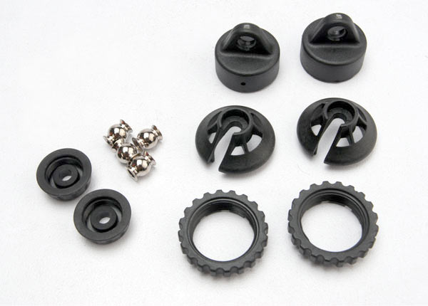 Traxxas Caps and spring retainers, GTR shock (upper cap (2)/ hollow balls (2)/ bottom cap (2)/ upper retainer (2)/ lower retainer (2))