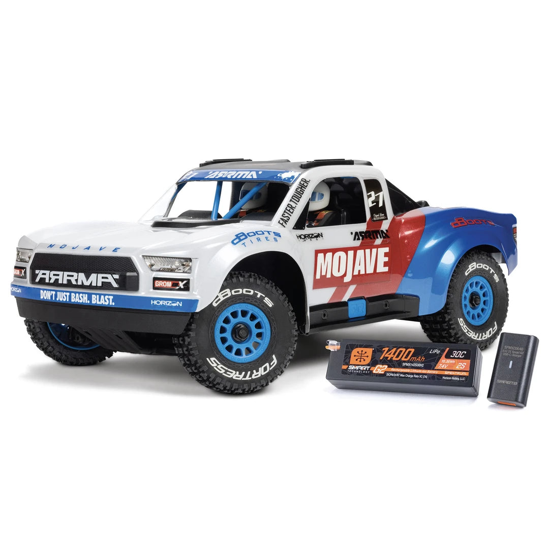 Arrma Mojave Grom 223S DSC Brushless 1/16 4x4 Desert Truck RTR, White, ARA2304ST2