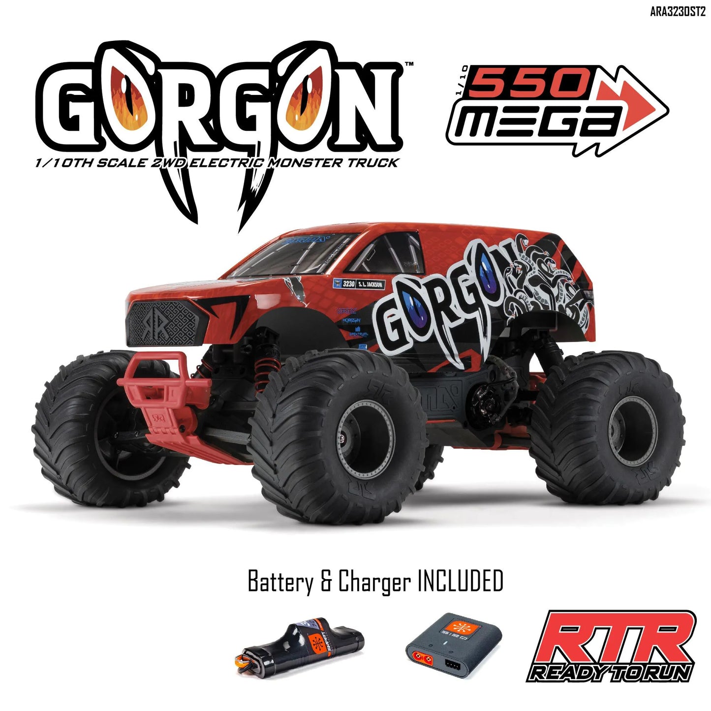 Arrma Gorgon 2wd Monster Truck RTR, ARA3230ST2, Red