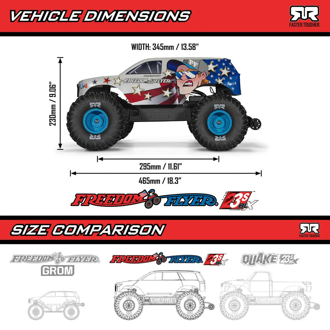 Arrma Freedom Flyer 223S BLX 1/10 2WD Monster Truck, RTR
