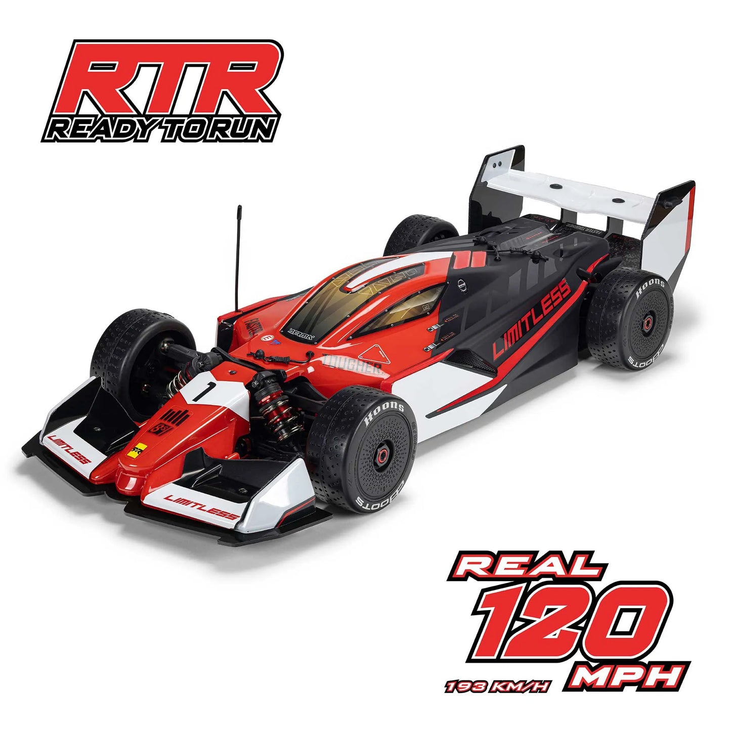 Arrma Limitless 120 8S BLX 4X4 Speed Machine, RTR with AVC, Red/Black ARA7816T1