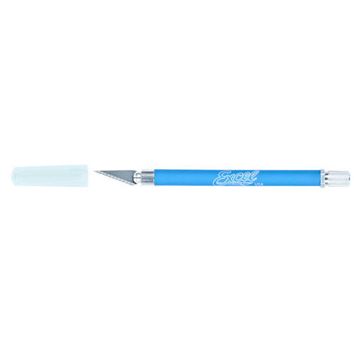 EXCEL 16019 EXCEL K18 SOFT GRIP KNIFE NON ROLL WITH SAFETY CAP (BLUE) EXL16019