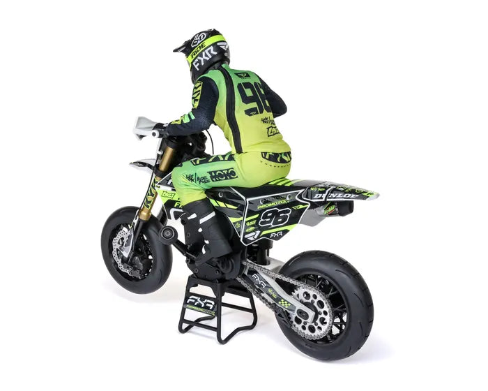 Losi Promoto-SM 1/4 Supermoto Motorcycle, FXR White, RTR, LOS-2310