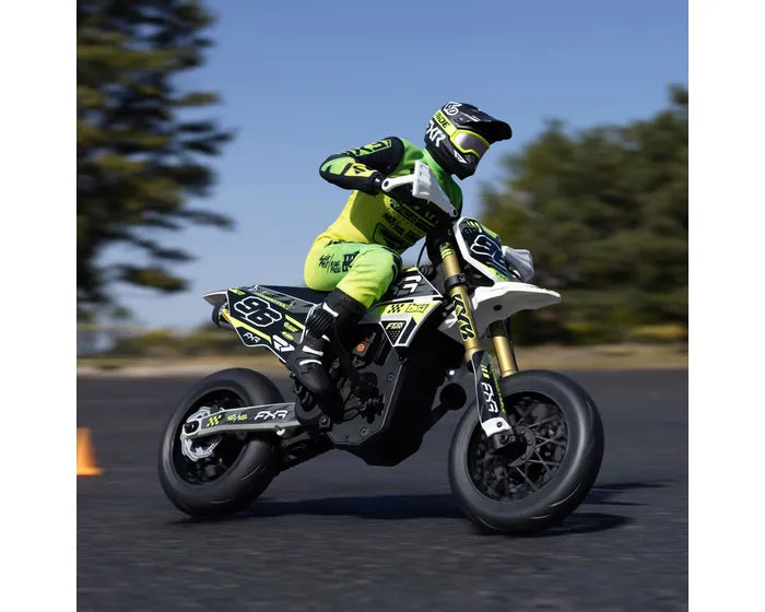 Losi Promoto-SM 1/4 Supermoto Motorcycle, FXR White, RTR, LOS-2310