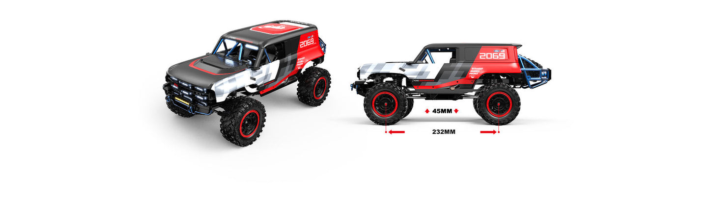 MJX 1/12 Hyper Go Ford Bronco B/LESS Crawler Includes USB Charger & battery