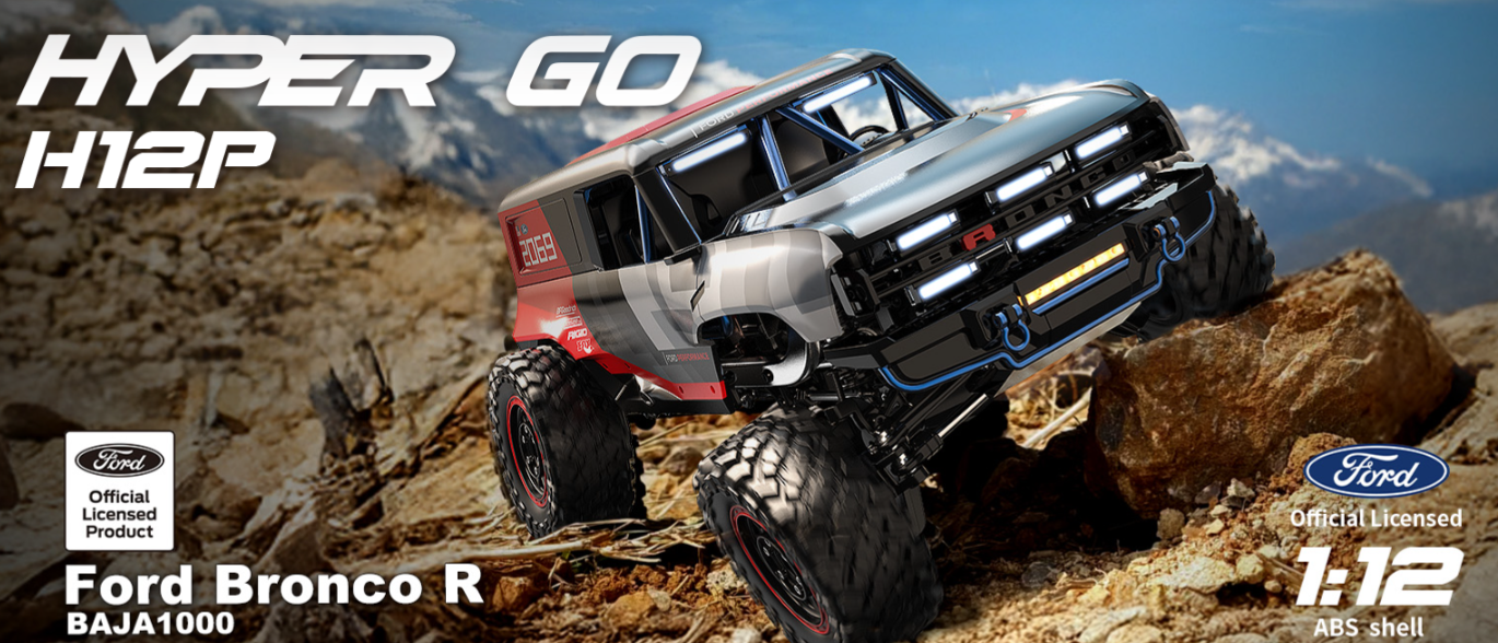 MJX 1/12 Hyper Go Ford Bronco B/LESS Crawler Includes USB Charger & battery