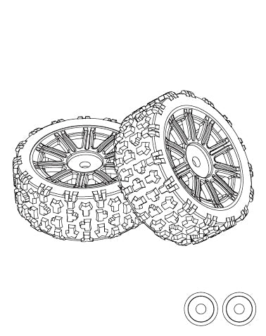 MJX 14302 Tires (TPR) (2pcs) MJXS-1415B2