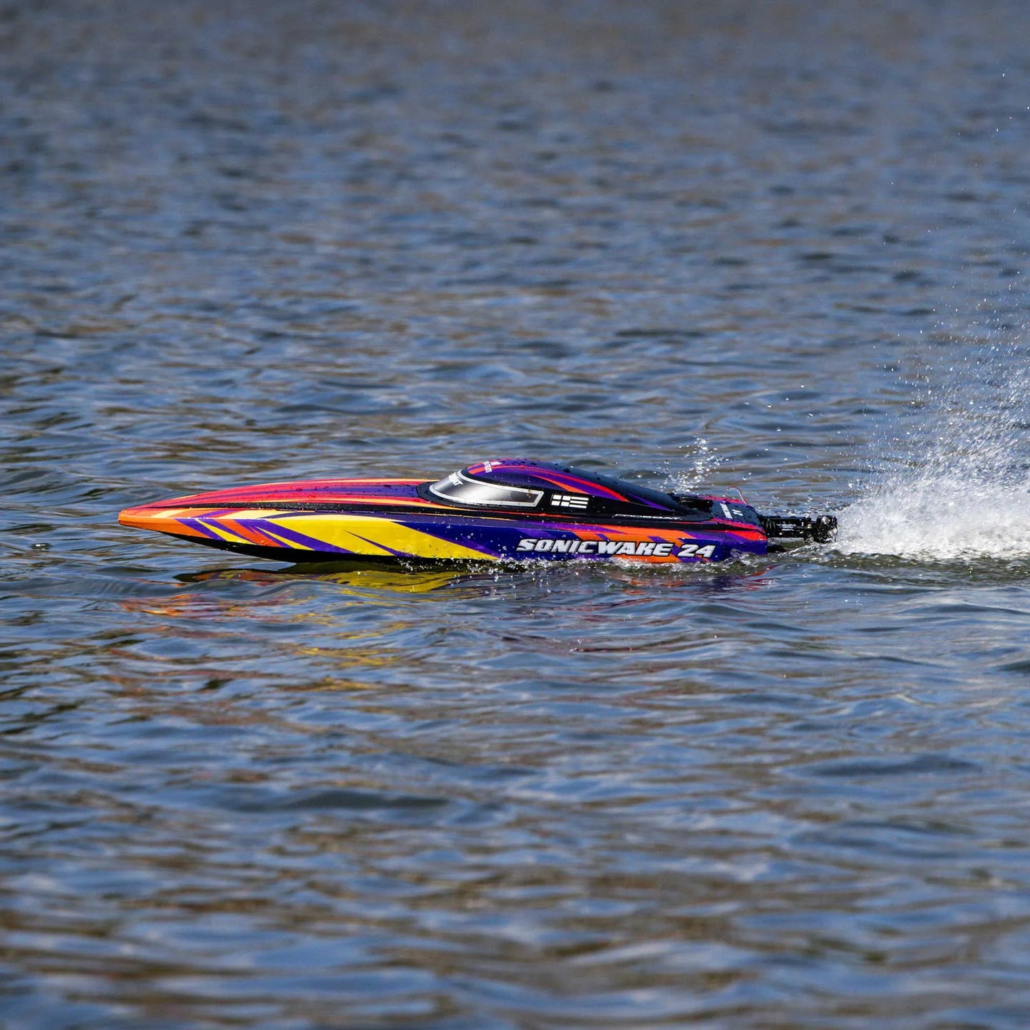 Pro Boat Sonicwake 24inch Self-Righting Brushless Deep-V Boat, RTR, Red, PRB-1992T1