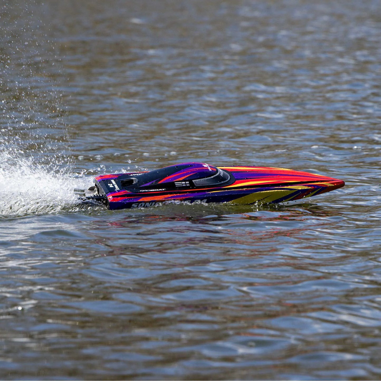 Pro Boat Sonicwake 24inch Self-Righting Brushless Deep-V Boat, RTR, Red, PRB-1992T1