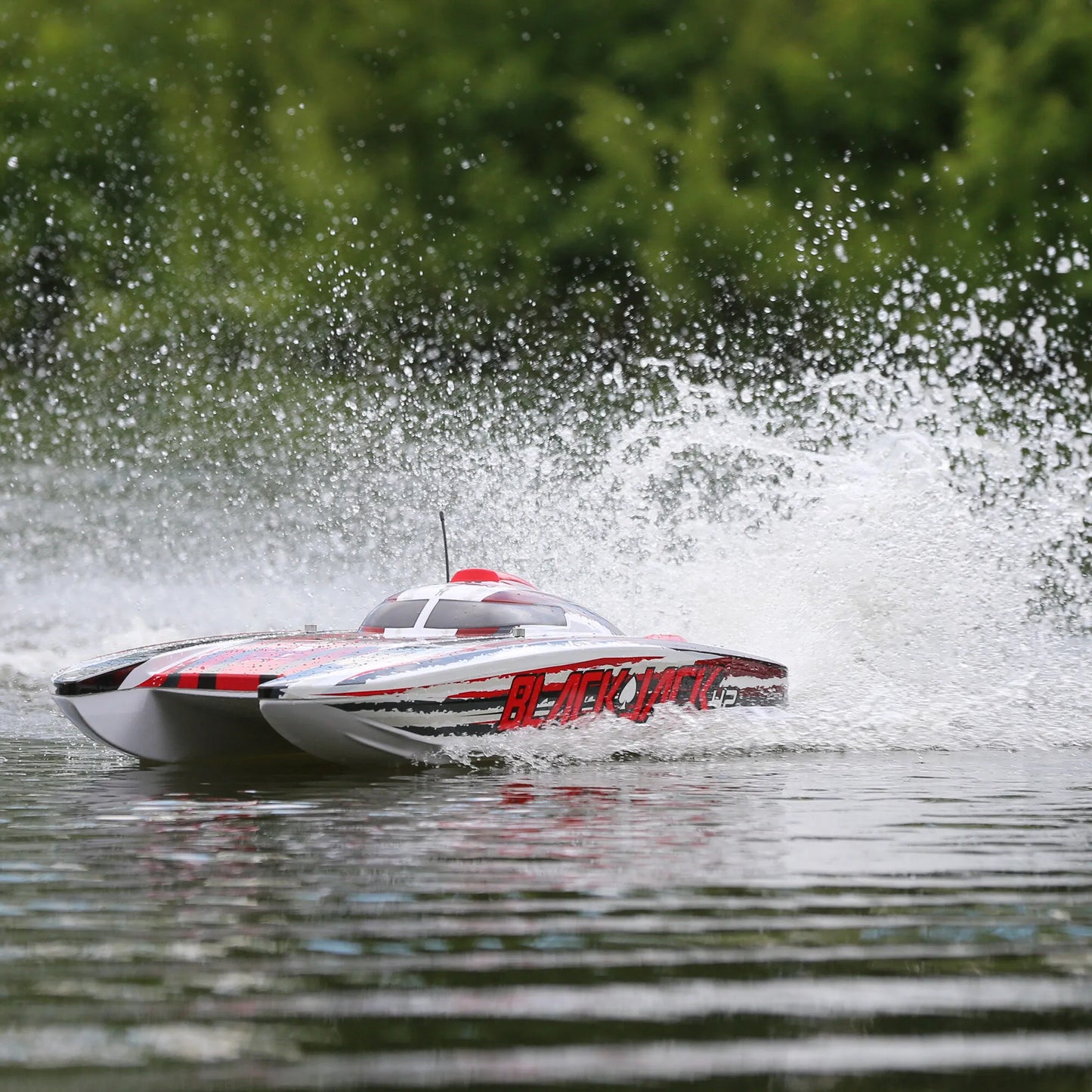 Pro Boat Blackjack 42 Brushless 8S Catamaran, RTR, Red / White, PRB08043T2