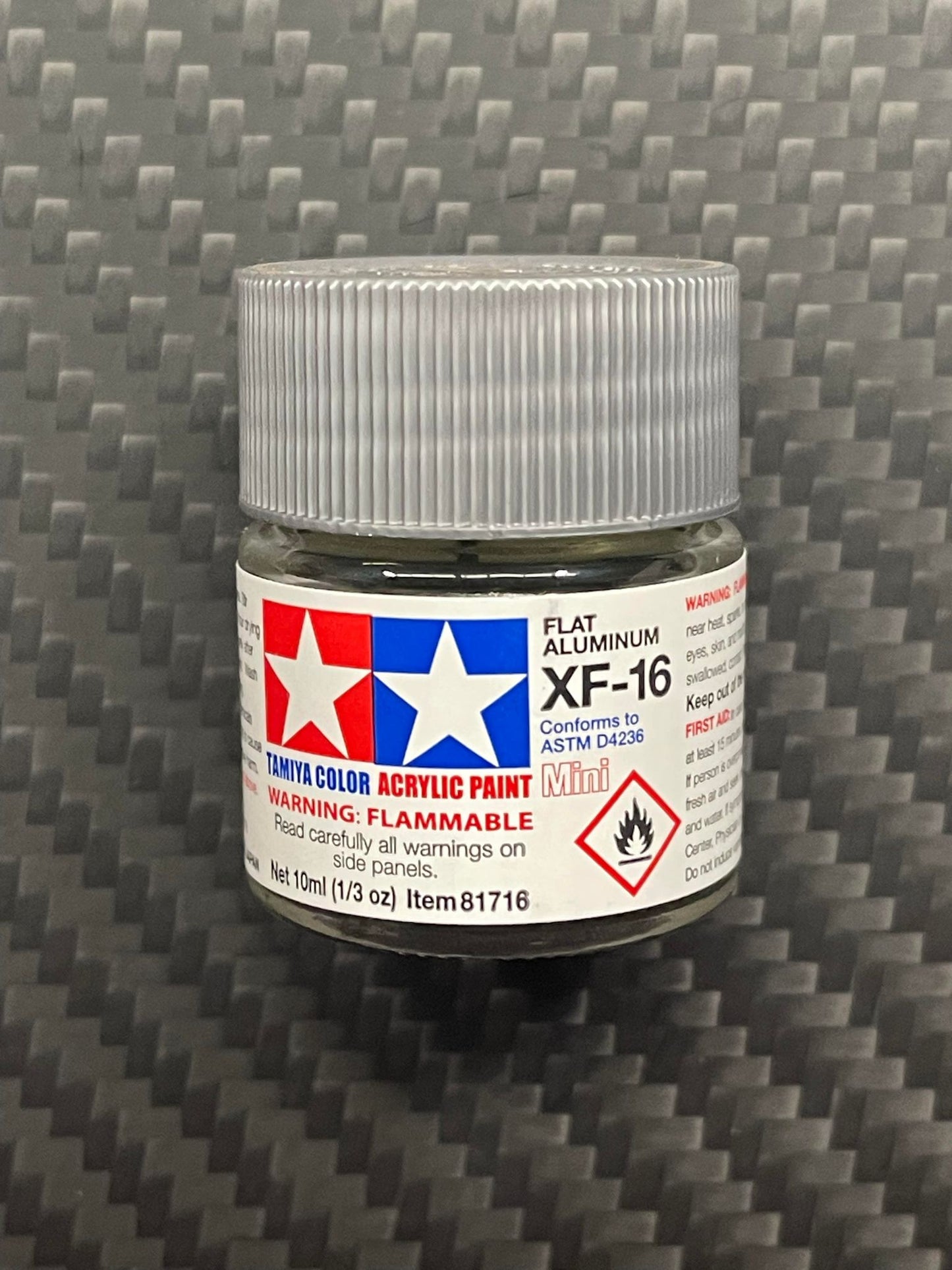 Tamiya 81716 Acrylic Paint Mini XF-16 Flat Aluminium (10ml)