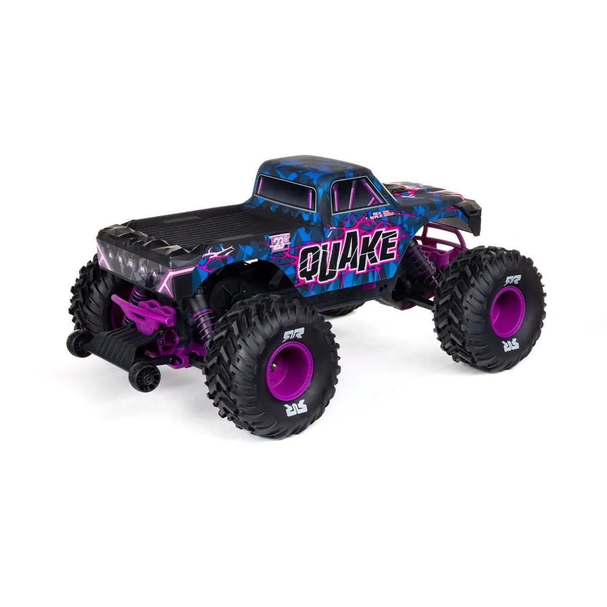 Arrma Quake 223S BLX DSC 1/10 2WD Monster Truck, RTR, Purple, ARA3537T3