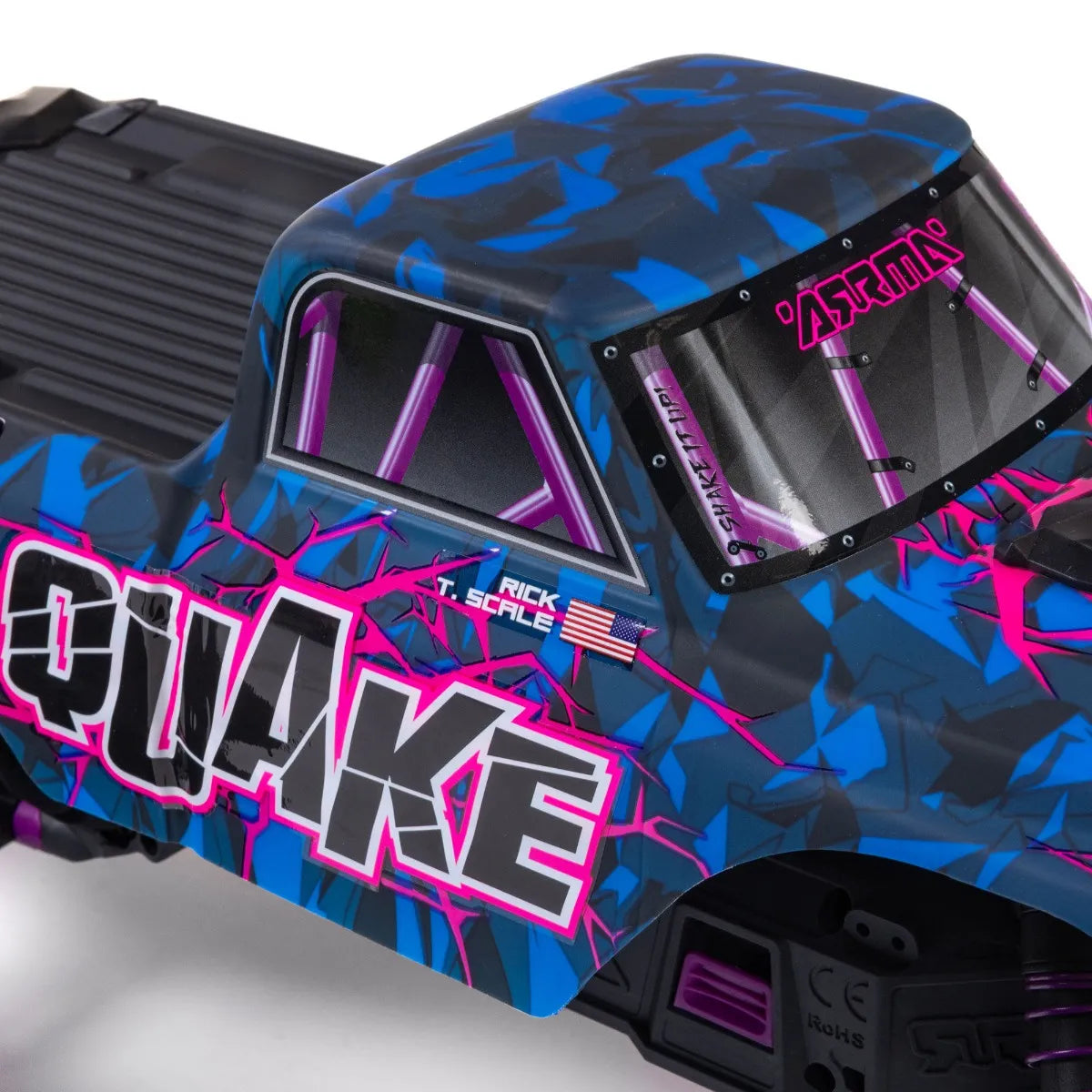 Arrma Quake 223S BLX DSC 1/10 2WD Monster Truck, RTR, Purple, ARA3537T3