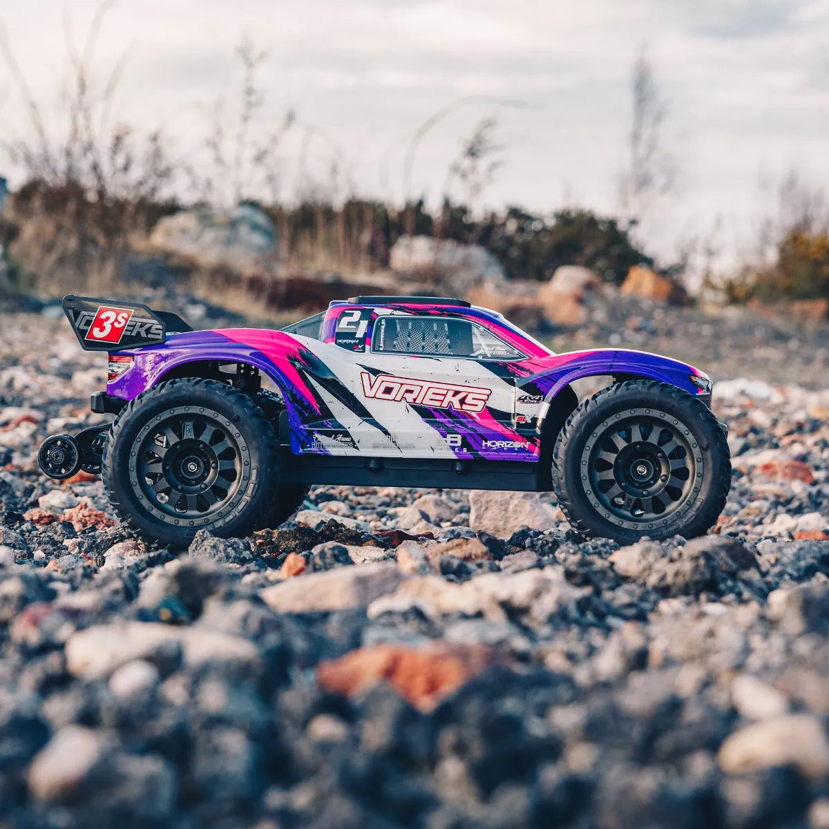 Arrma Vorteks 4x4 3S BLX Stadium Truck, RTR, Purple, ARA4305V3BT2