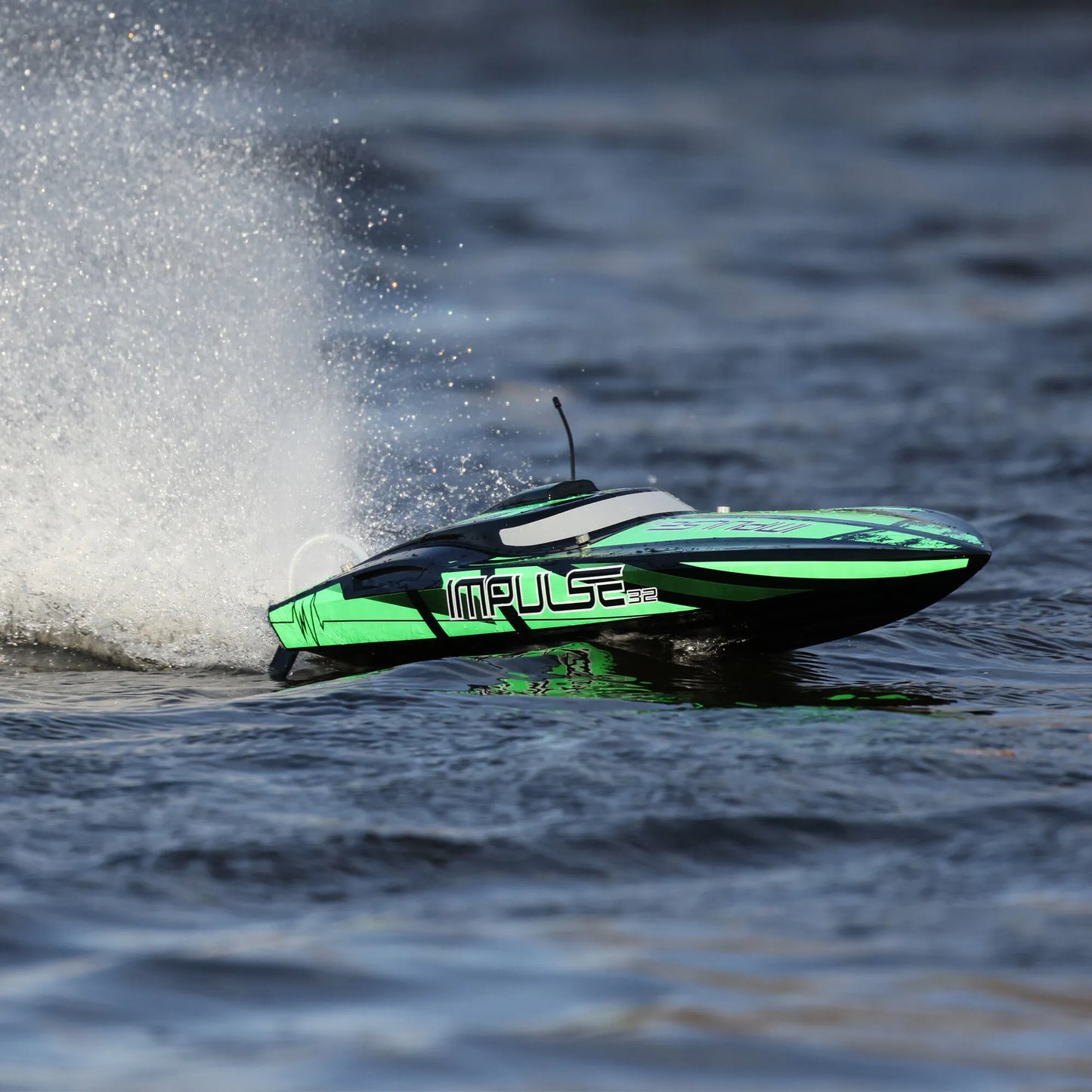 Pro Boat Impulse 32 RC Boat with Smart Technology, RTR, Black / Green, PRB08037T1