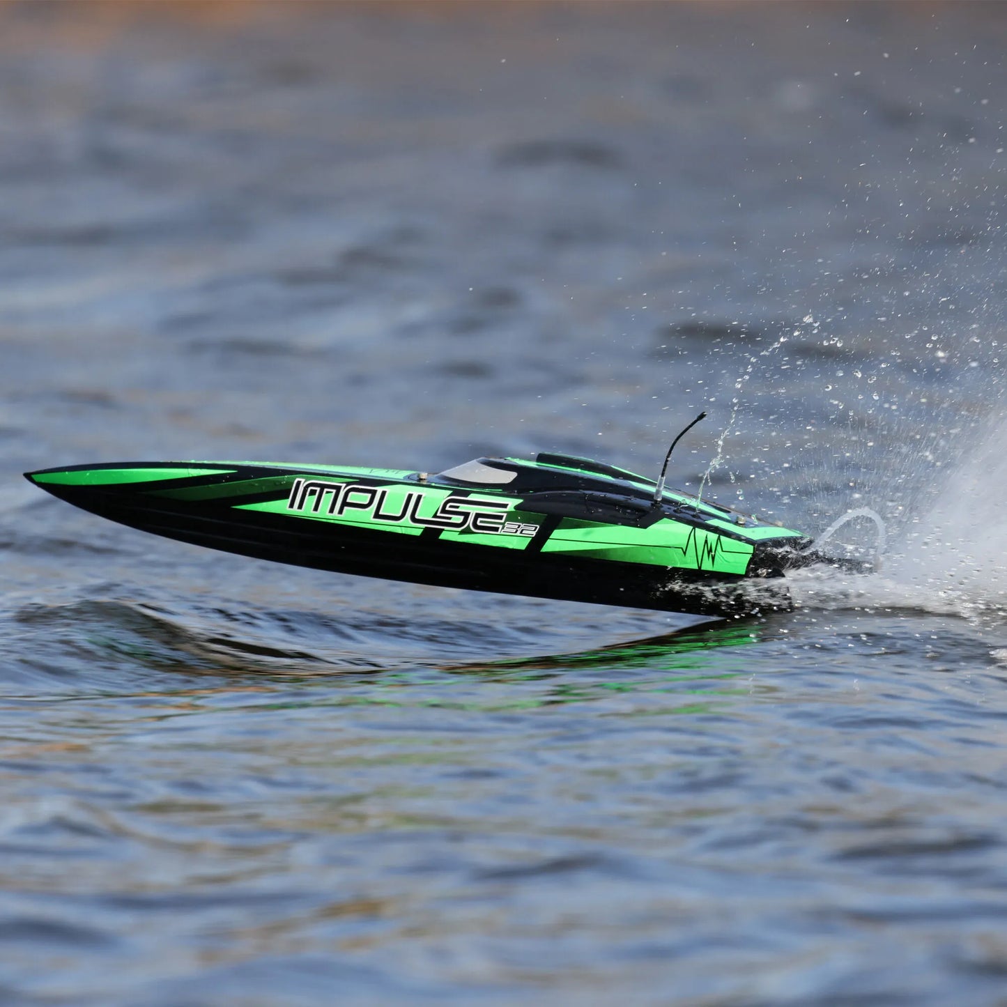 Pro Boat Impulse 32 RC Boat with Smart Technology, RTR, Black / Green, PRB08037T1