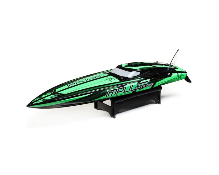 Pro Boat Impulse 32 RC Boat with Smart Technology, RTR, Black / Green, PRB08037T1