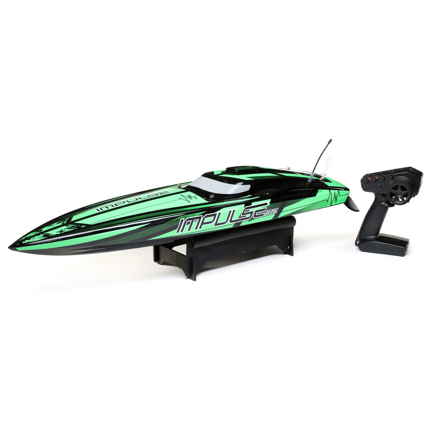 Pro Boat Impulse 32 RC Boat with Smart Technology, RTR, Black / Green, PRB08037T1