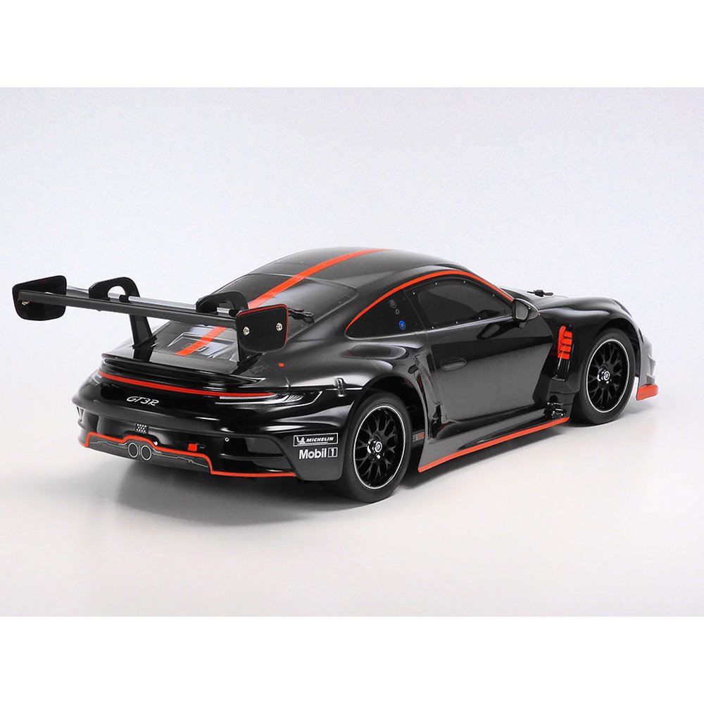 TAMIYA RC 1/10 PORSCHE 911 GT3R (992) - BLACK PAINTED BODY (TT-02)