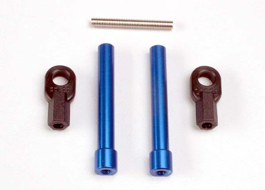 Traxxas Bellcrank posts, aluminum (2)/ steering link threaded rod (3x25mm)/ long rod ends (2)