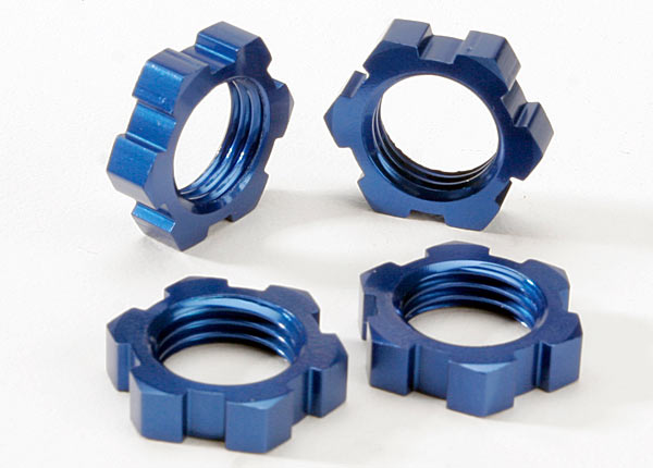 Traxxas 5353 Wheel nuts, splined, 17mm (blue-anodized) (4) 5353