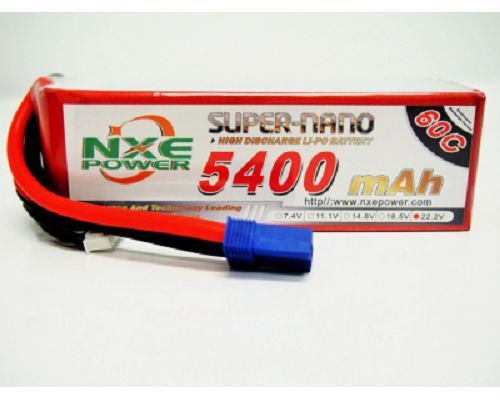 NXE 22.2v 5400mah 60c S/case Lipo w/EC5 5400SC606SEC5