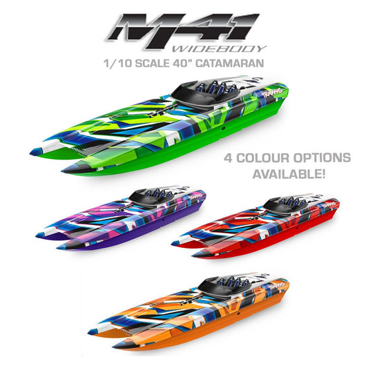 TRAXXAS DCB M41 WIDEBODY: BRUSHLESS 40' RACE BOAT TQI - 4GRNR