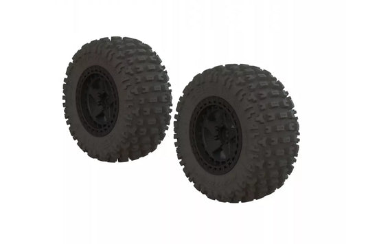 ARRMA AR550042 2.2/3.0" SENTON 4X4 dBoots FORTRESS SC Tyres on Black Rims - Glued Wheels 2Pcs 550042