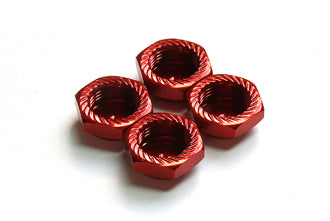 Serrated Cap Nut M12*1.0 Red (4pcs)-Alumina material