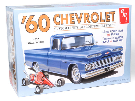 AMT 1/25 1960 Chevy Custom Fleetside Pickup w/Go Kart Plastic Model Kit Item No.: AMT1063M