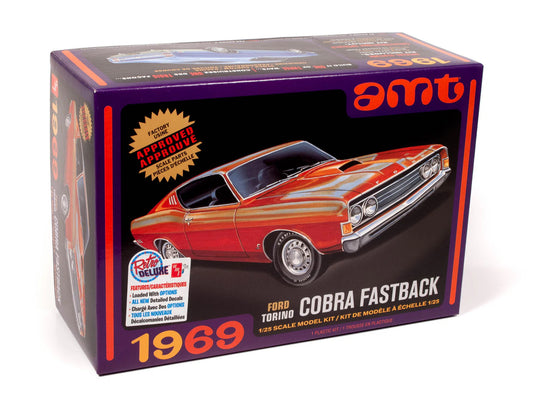 AMT 1/25 1969 Ford Torino Cobra Fastback 2T Plastic Model Kit Item No.: AMT1217M