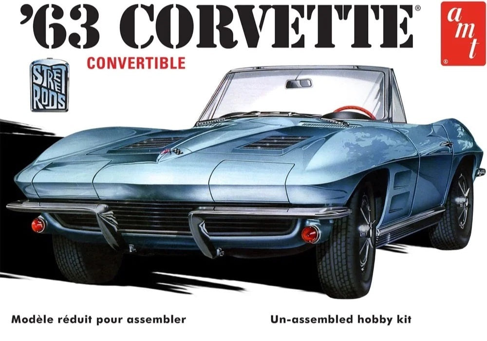 AMT 1/25 1963 Chevy Corvette Convertible Plastic Model Kit Item No.: AMT1335M