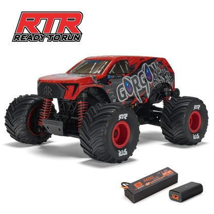 Arrma Gorgon Grom 4X4 1/16 Monster Truck RTR, Red