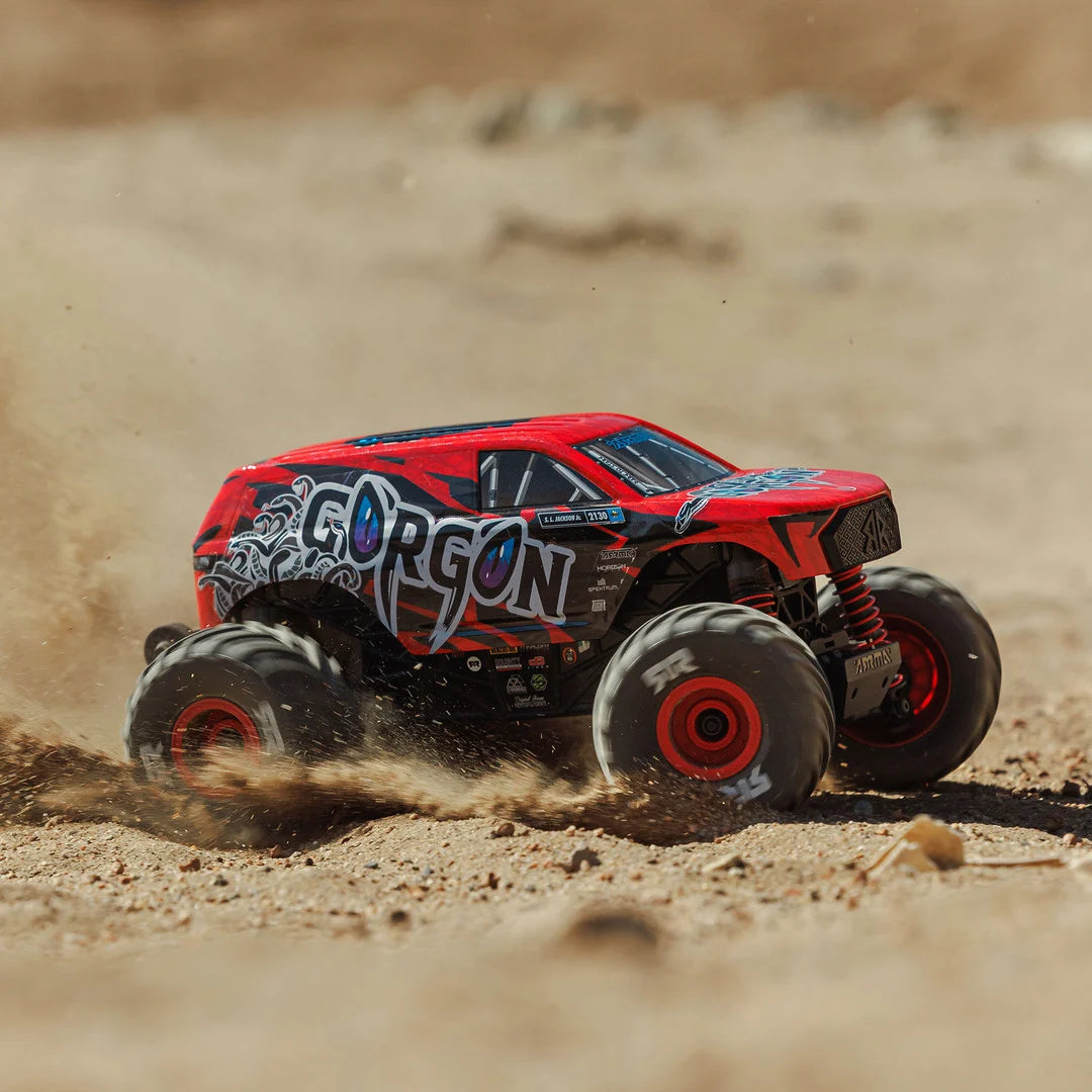 Arrma Gorgon Grom 4X4 1/16 Monster Truck RTR, Red