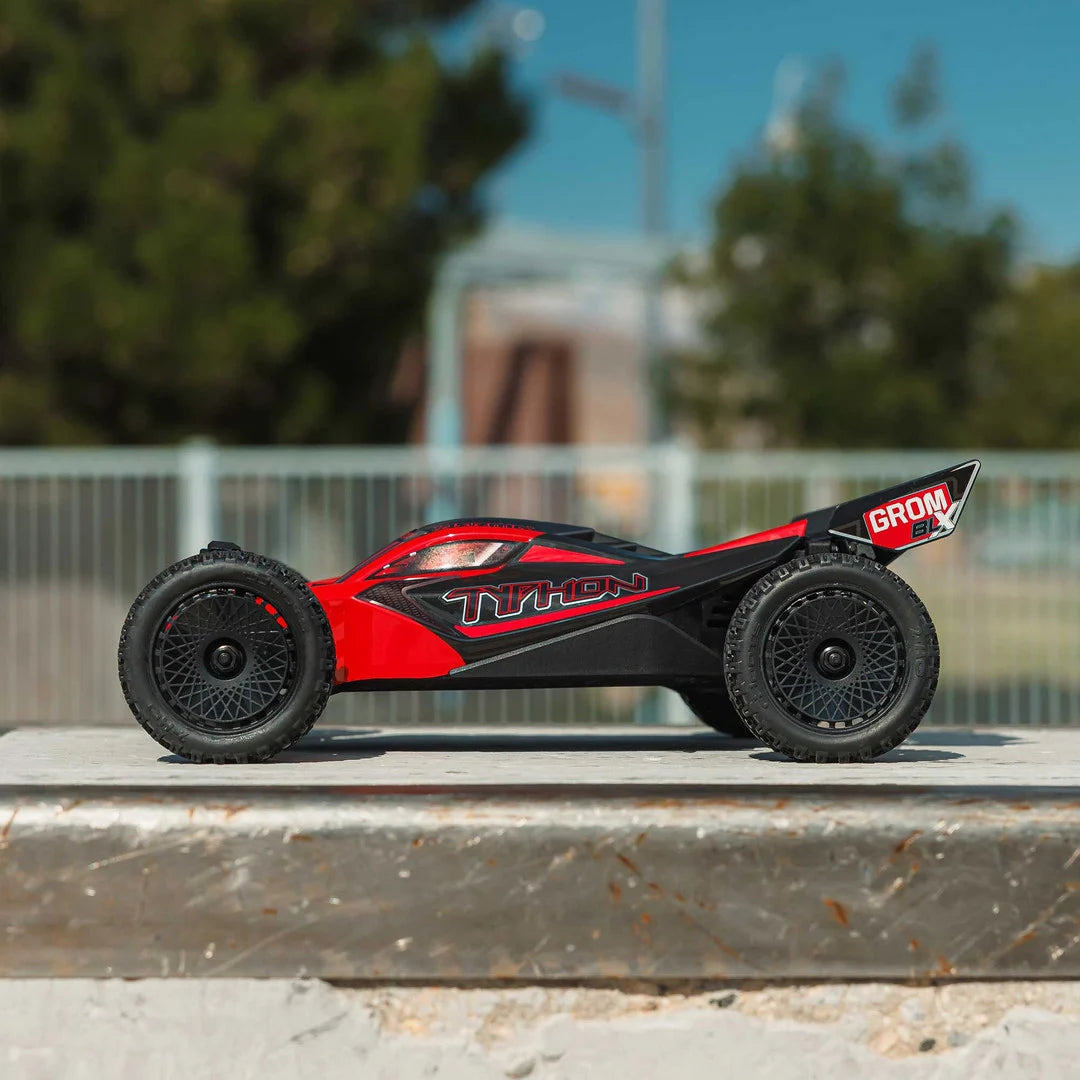 Arrma Typhon Grom 223S DSC Brushless 4X4 1/14 RC Buggy RTR, Red, ARA2306ST1