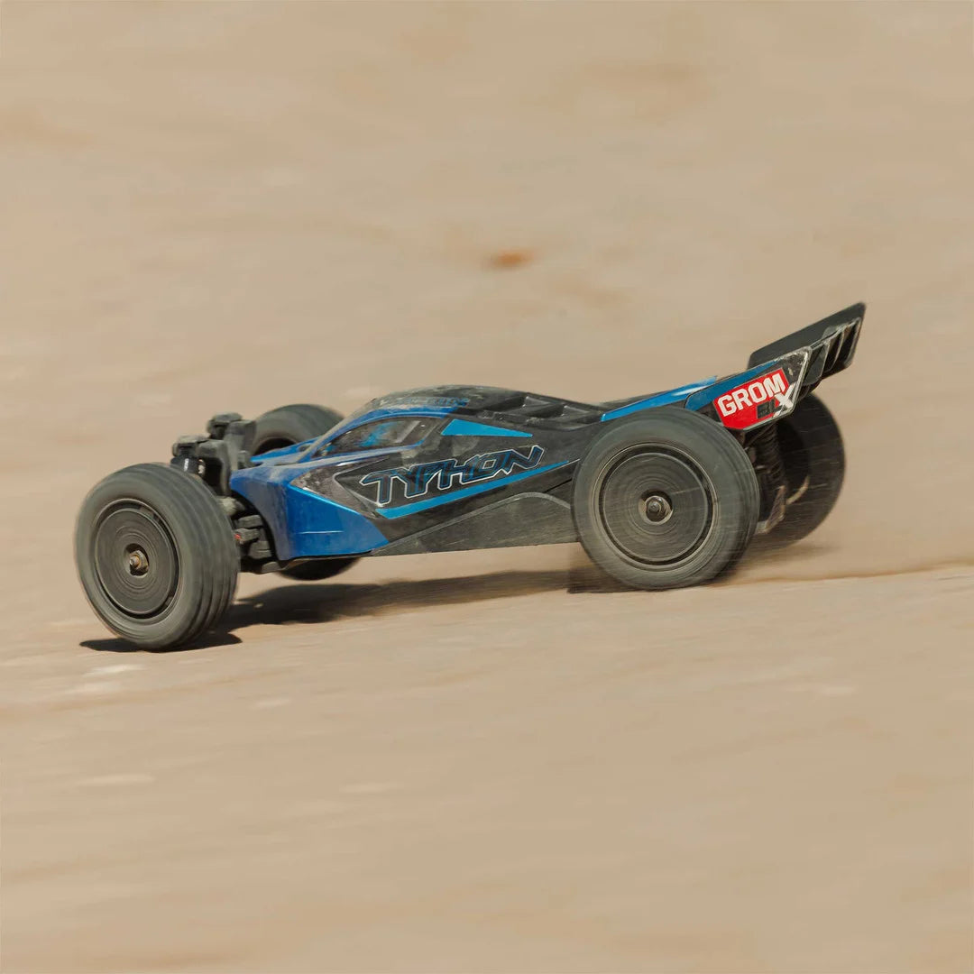 Arrma Typhon Grom 223S DSC Brushless 4X4 1/14 RC Buggy RTR, Blue, ARA2306ST2