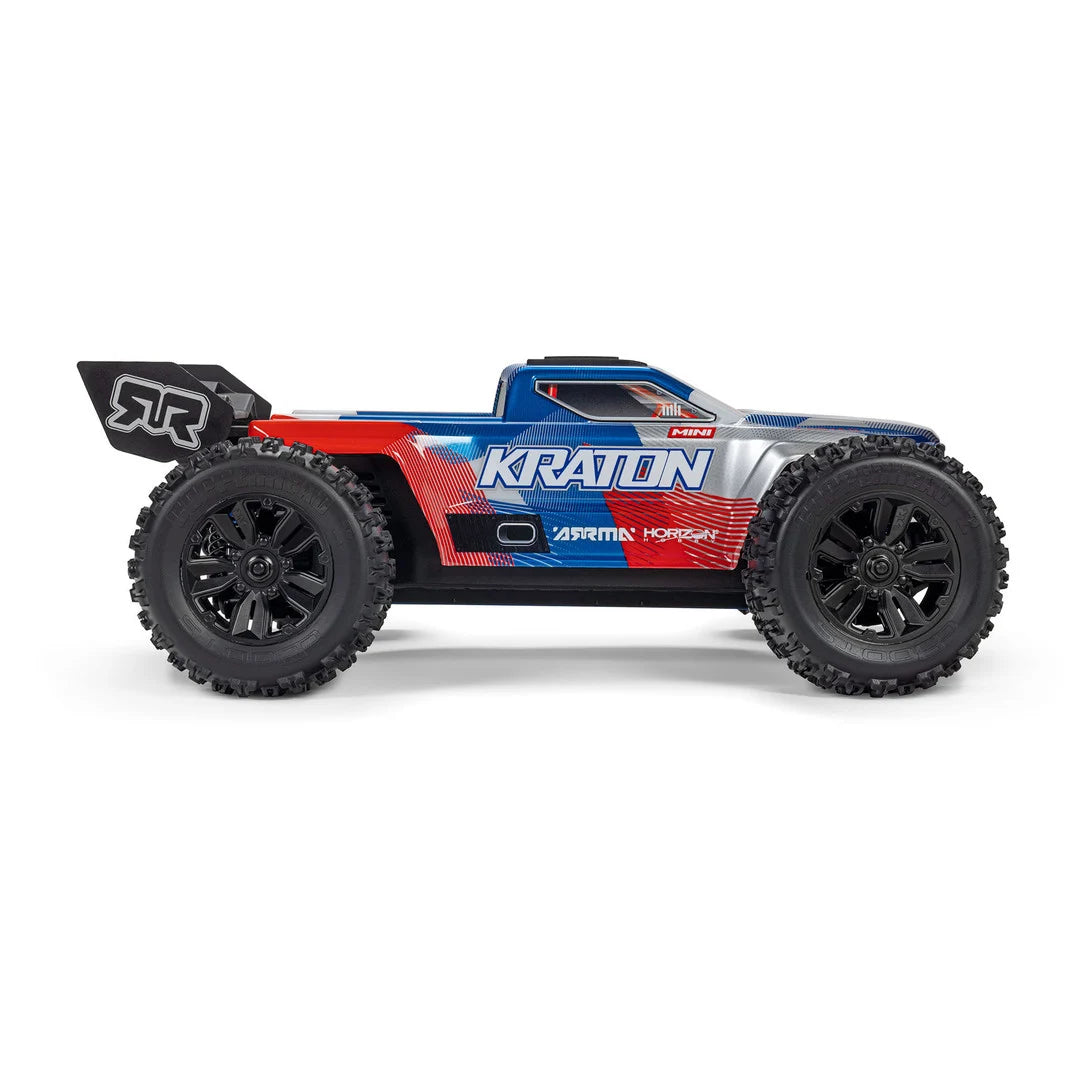 Arrma Mini Kraton 3S BLX 4X4 1/16 Speed Monster Truck, RTR, Red/Blue, ARA2508ST1