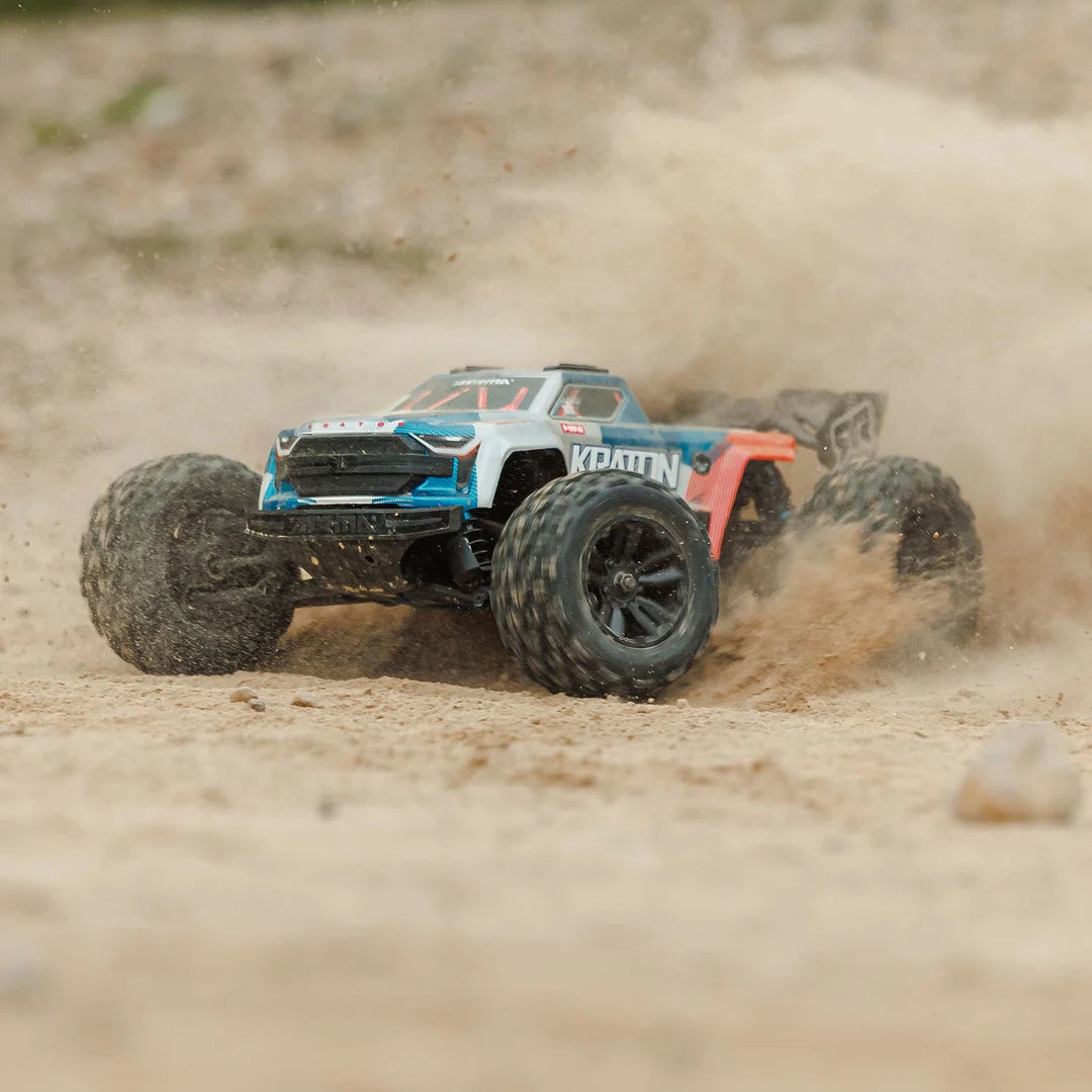 Arrma Mini Kraton 3S BLX 4X4 1/16 Speed Monster Truck, RTR, Red/Blue, ARA2508ST1