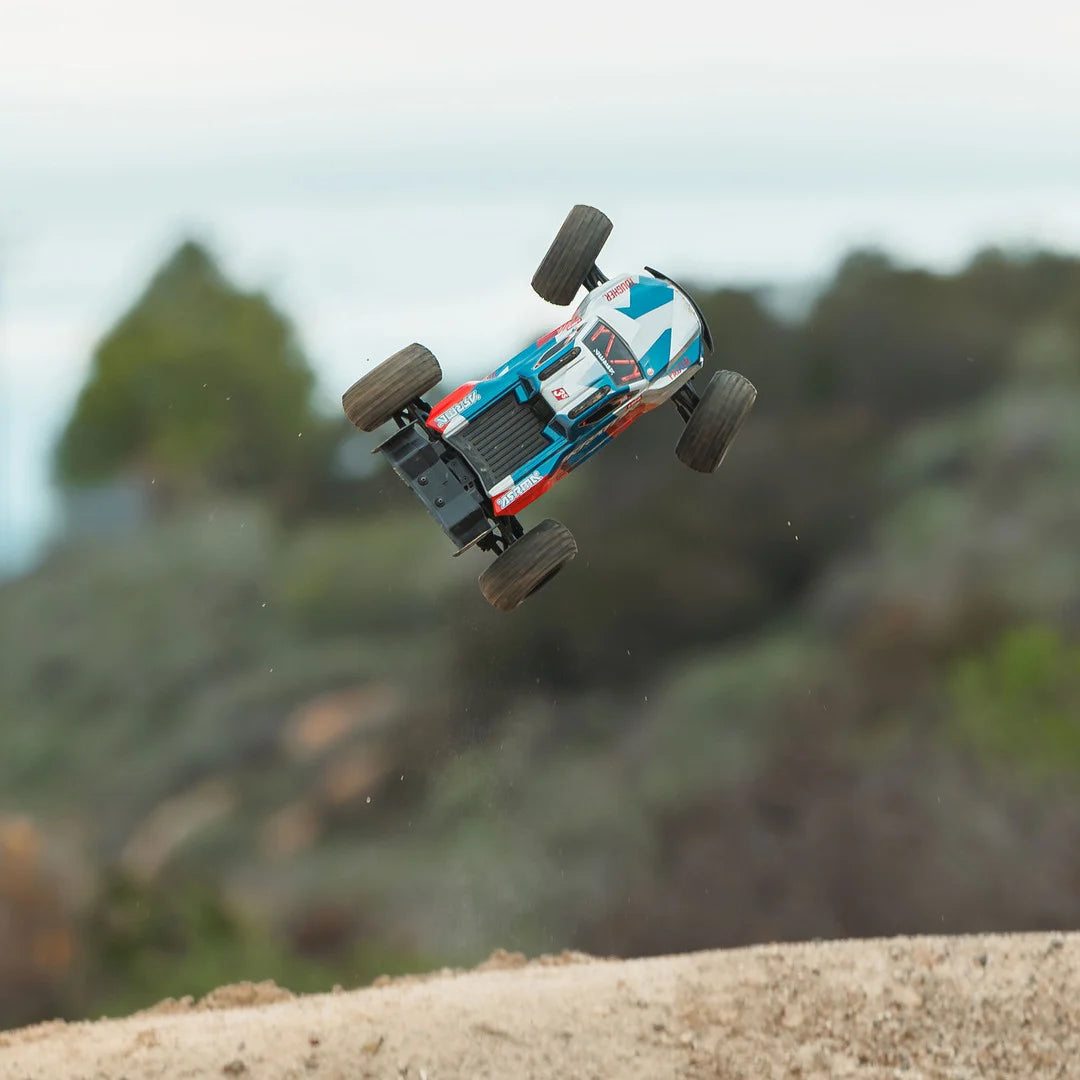 Arrma Mini Kraton 3S BLX 4X4 1/16 Speed Monster Truck, RTR, Red/Blue, ARA2508ST1