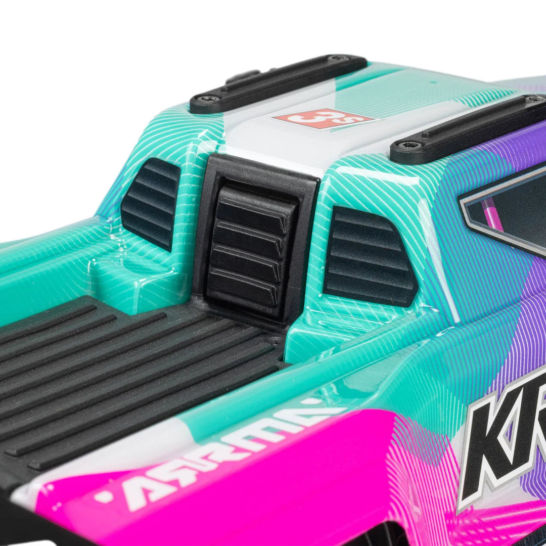 Arrma Mini Kraton 3S BLX 4X4 1/16 Speed Monster Truck, RTR, Teal/Pink, ARA2508ST2