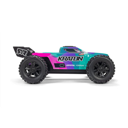 Arrma Mini Kraton 3S BLX 4X4 1/16 Speed Monster Truck, RTR, Teal/Pink, ARA2508ST2