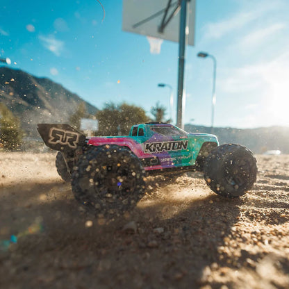 Arrma Mini Kraton 3S BLX 4X4 1/16 Speed Monster Truck, RTR, Teal/Pink, ARA2508ST2
