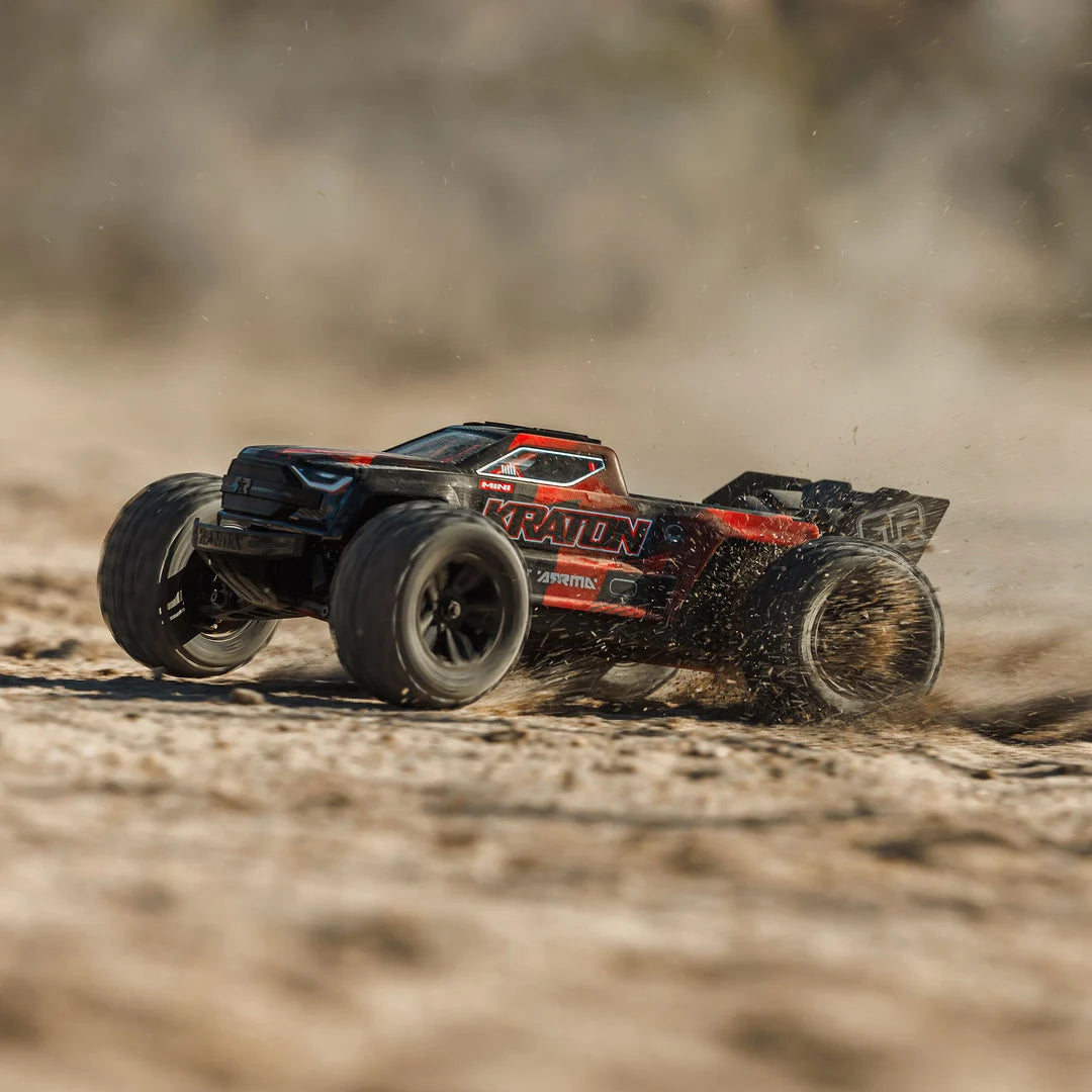 Arrma Mini Kraton 3S BLX 4X4 1/16 Speed Monster Truck, RTR Basic, Red/Black, ARA2508T1