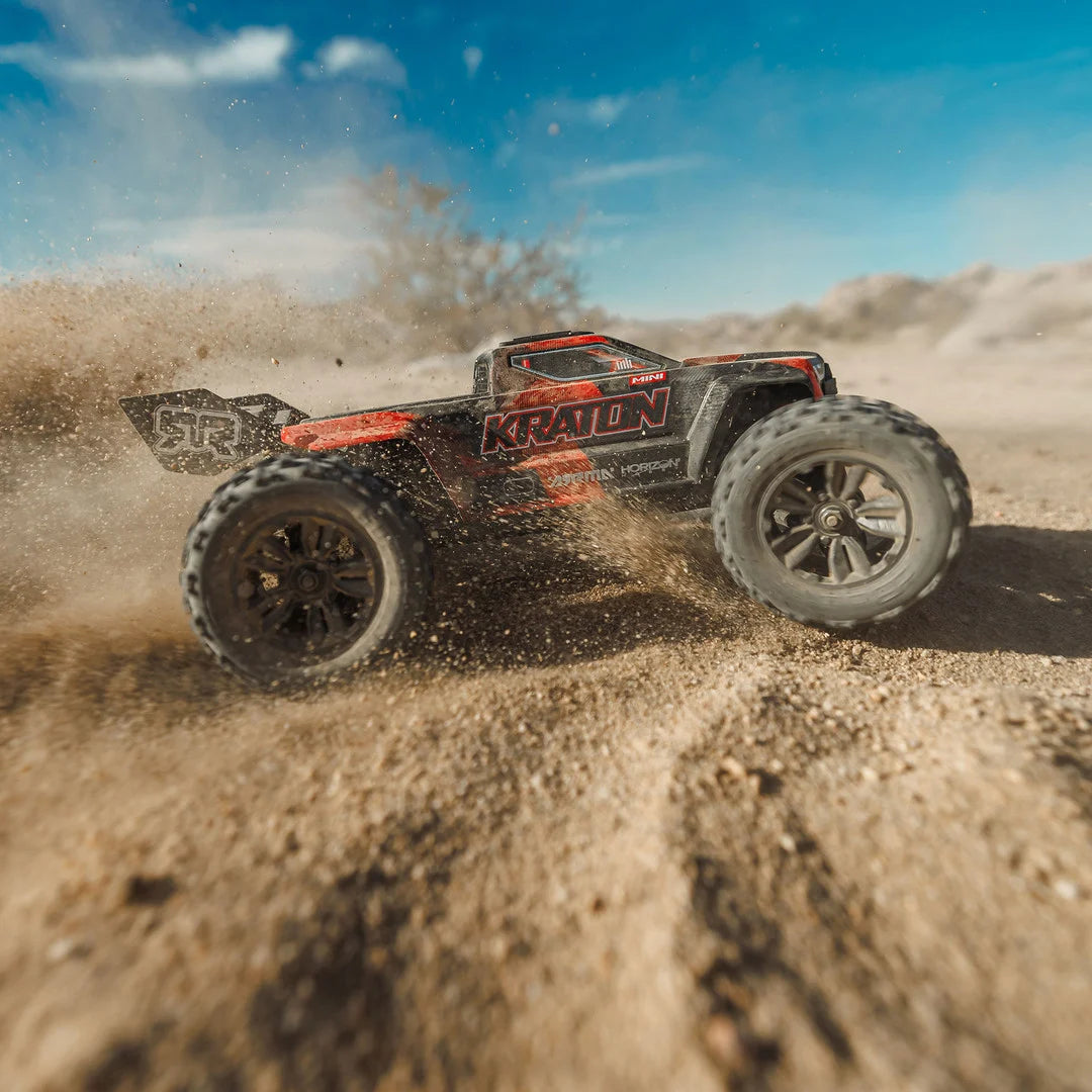 Arrma Mini Kraton 3S BLX 4X4 1/16 Speed Monster Truck, RTR Basic, Red/Black, ARA2508T1
