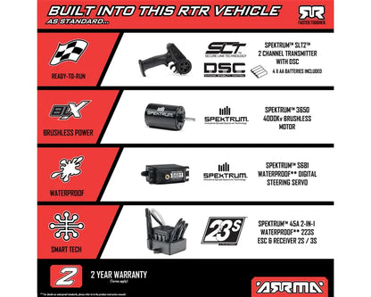 Arrma Fury 1/10 2wd 223S BLX Short Course Truck, RTR, Green, ARA3521T2