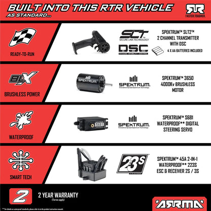 Arrma Fury 1/10 2wd 223S BLX Short Course Truck, RTR, Purple, ARA3521T3