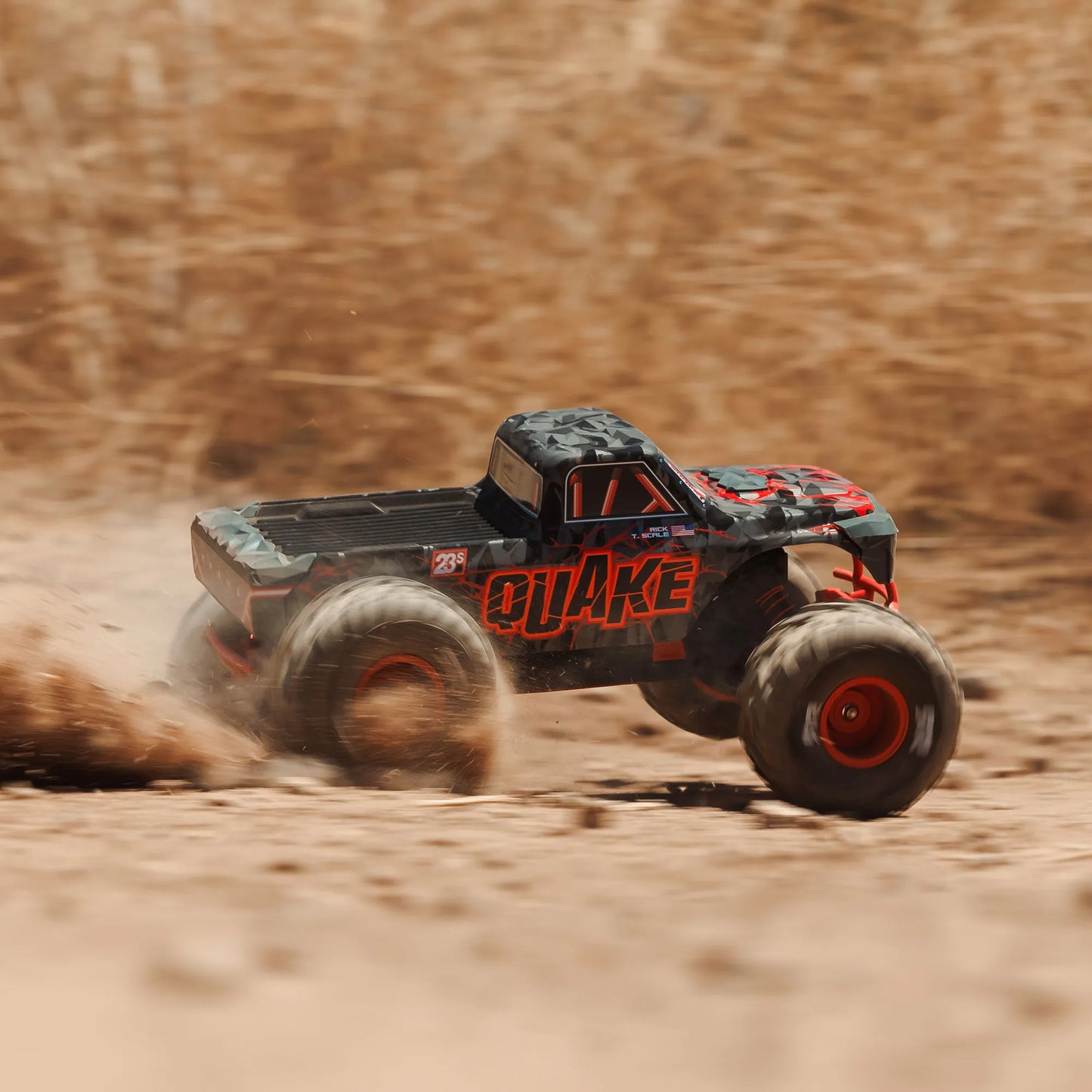 Arrma Quake 223S BLX DSC 1/10 2WD Monster Truck, RTR, Red, ARA3537T1