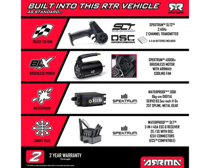 Arrma Quake 223S BLX DSC 1/10 2WD Monster Truck, RTR, Purple, ARA3537T3