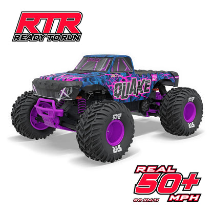 Arrma Quake 223S BLX DSC 1/10 2WD Monster Truck, RTR, Purple, ARA3537T3